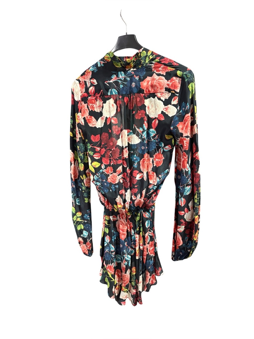 $400 Rococo Sand floral tie waist wrap mini dress S - Picture 4 of 9